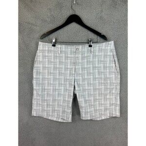 Callaway Golf Shorts Mens 38 White Geometric 9" Performance Stretch Flat Front